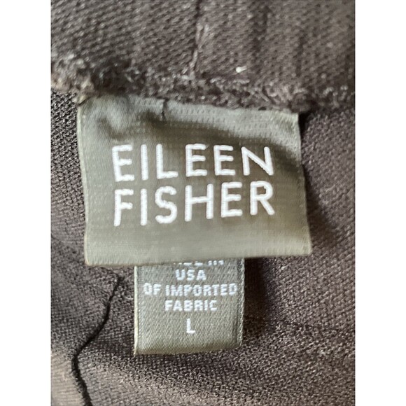 Eileen Fisher Pants Slack Size Large Black Pull-On Stretch Elastic Womens Ladies - Picture 4 of 6